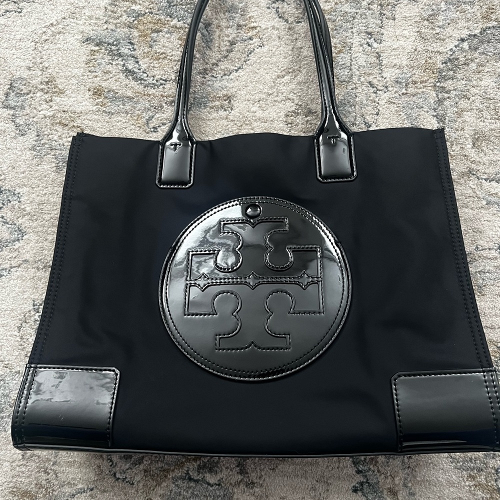 Tory Burch Black Tote with Logo Accent